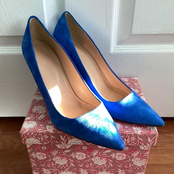 J. Crew Shoes - J. Crew Neon Dahlia Blue Suede Elsie Stiletto Pumps 11